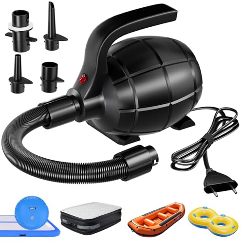 DOBESTS Elektrische Luftpumpe 600W, Schneller Inflator Deflator mit 4 Düsen | 4 in 1 Inflate und Deflate Elektrische Pump, für Luftmatratze, Air Track Matte, Schwimmringe, Poolkissen, Boote, Kinderbecken