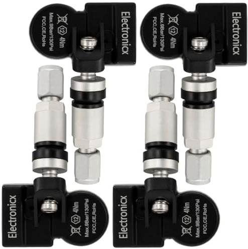 4x RDKS TPMS Reifendrucksensor Reifendruckkontrollsystem Metallventil Schwarz passend für V Klasse kompatibel mit Viano Vito