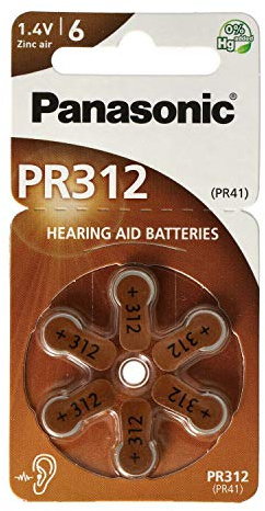 Panasonic Hörgerätebatterien PR312 (10 Blister Pack - 60 Batterien)