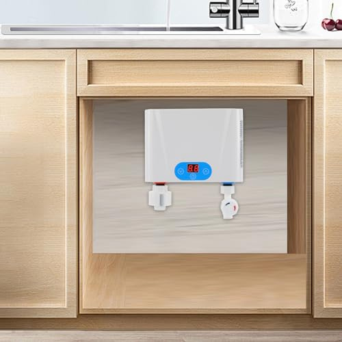 Durchlauferhitzer, 5.5KW Elektrisch Instant Warmwasserbereiter Tankloser, Kleindurchlauferhitzer mit LED Temperaturanzeige 30-55℃