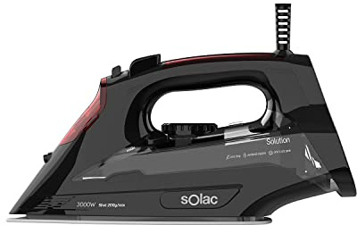 Solac Solution PV2490 - Dampfbügeleisen mit 3000W, Dampfstoß 200g/min, Dampf- und Temperaturregler, Keramiksohle, Sprühfunktion, doppeltes Anti-Kalk-System, Selbstreinigungssystem, Tank 290ml