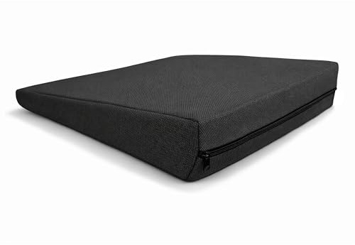POKAR Keilkissen Stuhl Sitzkeil Ergonomisches Sitzkeilkissen Bürostuhl Kissen Orthopädisch Keilkissen Autositz Schaumstoff, Anthrazit, 38 x 38 x 8/2 cm