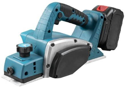Akku-Hobel, Elektrohobel Holz 15000 U/min, 82 mm Breite, 0-2 mm einstellbare Tiefe, kompatibel mit Ma-kita 18-V-Batterien, Handhobel für Holzbearbeitung, Möbel & Heimwerker (Batterie nicht im)