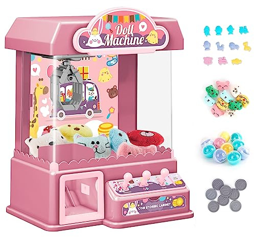 Arkyomi Mini Greifmaschine Candy Doll Gachapon Grabber Süßigkeiten Greifautomat mit Münzschiebe und Greifarm Automat Stofftiere Claw Machine Kinder