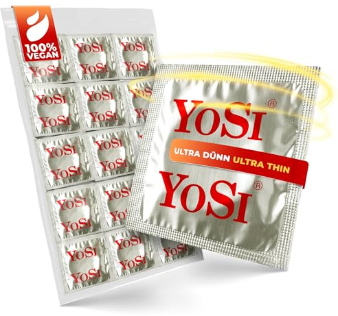50 YOSI Markenkondome „Ultra Thin“ (Extra Dünn) | für natürliches Empfinden - 53 mm Breite - extra dünne Kondome für intensives Empfinden beim gemeinsamen Liebesspiel