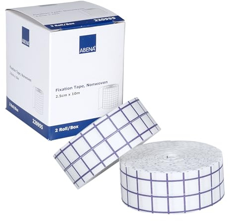 ABENA Fixierpflaster 2,5 cm x 10 m, 2 Rollen, Weiss, Wundpflaster, Rollenpflaster, Heftpflaster, Pflasterrolle, Wundverband, Klebepflaster, Medizinisches Klebeband, Wundkleber Pflaster, Medical tape
