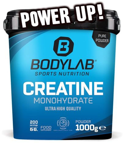 Bodylab24 Creatine Powder 1000g, reines Creatin Monohydrat Pulver, 200 Portionen, Produkt der Kölner Liste