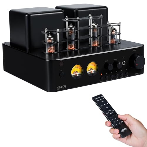 Juson Audio JTA50 100W Vakuum Röhrenverstärker HiFi Bluetooth Stereo Amp mit optischem RCA Coax Phono Eingang und Kopfhörer Subwoofer Ausgang