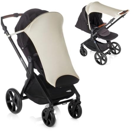 Jané Sonnenschutz Kinderwagen UPF 50+, Universal Elastisch, Atmungsaktiv, UV Schutz für Buggy und Babywanne, Beige