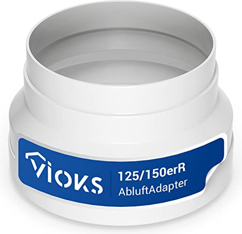 VIOKS Abluftschlauch Adapter 150mm - 125mm Reduzierstück für Abluftrohr | Verbinder, für PVC Lüftungsschlauch 150mm, Dunstabzugshaube