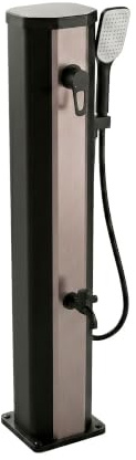 FRANKYSTAR Tanaga 20 - Niedrige Solardusche für Garten, 20 l mit Handbrause und Waschbecken