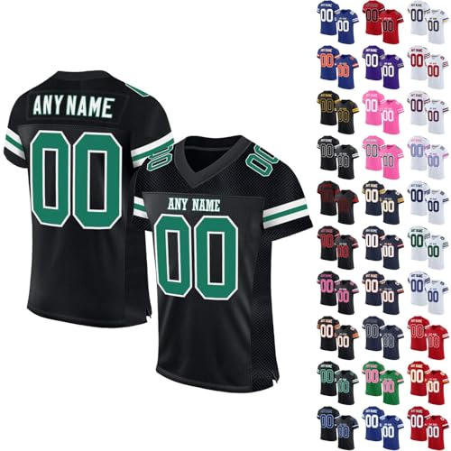 Personalisiert American Football Trikot Spieltrikots mit Name Nummer Logo Personalisierte Trikot T-Shirt für Kinder Erwachsene Junge Mädchen Herrn Damen