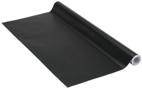 Klebefolie Uni Matt Schwarz Dekofolie Möbelfolie Tapeten selbstklebende Folie, PVC, ohne Phthalate, schwarz, 45cm x 2m, 160µm (Stärke: 0,16mm), Venilia 53290