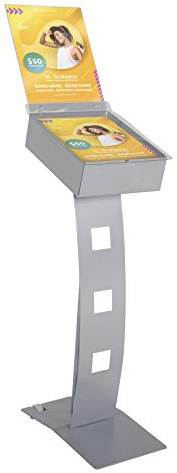 DISPLAY SALES Prospektständer Outdoor Plus DIN A4 im Hochformat wasserfest | Broschürenständer, wasserfester Prospekthalter aus Metall mit Prospektbox und Postertasche, inkl. Rollen