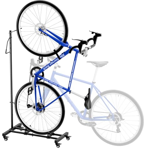 Sttoraboks Fahrradständer, vertikaler und horizontaler höhenverstellbarer Fahrradständer für Fahrräder, Fahrradbodenständer für MTB-Rennräder zur Aufbewahrung von Fahrrädern - für Fahrräder bis zu 29