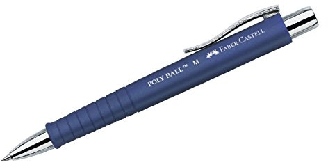 Faber-Castell - Kugelschreiber Poly Ball Blau, 0,5 mm, 1 Stück | Auswechselbare XB Mine, dokumentenecht, ergonomische Dreikantform für komfortables Schreiben