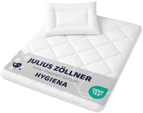 Julius Zöllner Kindersteppbett-Set Hygiena, Decke mit Kissen, waschbar 95°C, allergikergeeignet, Standard 100 by OEKO-TEX, Größe 100x135 cm + 40x60 cm