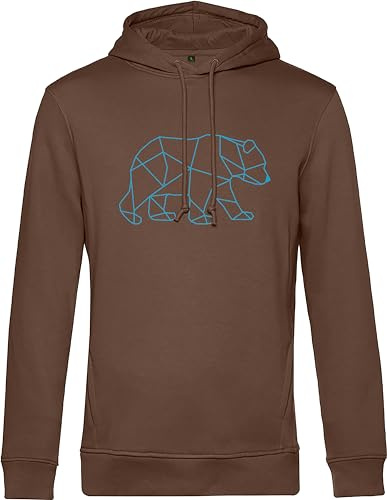 minifan Bio Natur Pullover: Bär - Outdoor Kapuzenpullover - Geschenk für Wanderer - Bergsteiger Natur-Freunde Wald Fors-t Arbeiter Berg-e Outdoor - Kletter Pullover - Ski Pulli - Unisex Hoodie