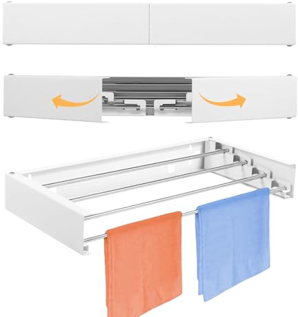 Blleshelfl WäSchestäNder Wandmontage, WandwäSchetrockner Weiss, 60cm WäSchestäNders Wand Klapp, Rostfreier WäSchestäNder FüR Balkon, Schlafzimmer, Badezimmer