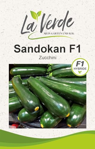 La Verde MEIN GARTEN UND ICH. Sandokan F1 Zucchini Samen für ca. 7–8 Pflanzen, F1 Hybride, frühreifend, Saatgut ohne Gentechnik