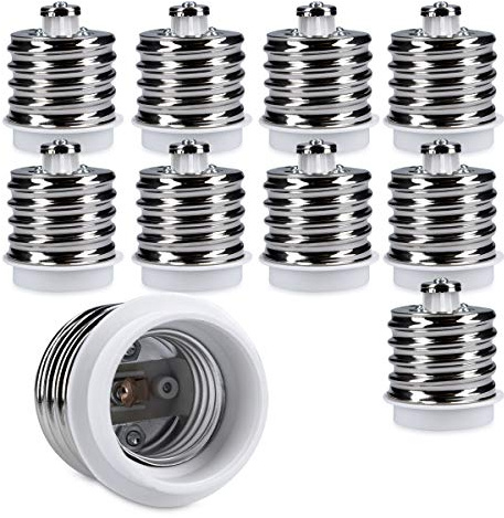 kwmobile 10x Lampensockel Adapter Konverter - E40 Fassung auf E27 Sockel Lampenadapter - Lampensockeladapter für LED Halogen Energiespar Lampen