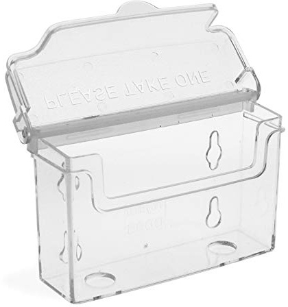 Visitenkartenhalter, Visitenkarten-Box mit Deckel auch für den Außenbereich, Querformat, Transparent