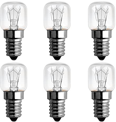 E14 Backofenlampe T22 Dimmbar, 120LM Warmweiß 2300K, Backofenlampe Hitzebeständig, für Himalaya-Salzlampe, Mikrowelle, Kühlschrank, Backofen, 6 Stück