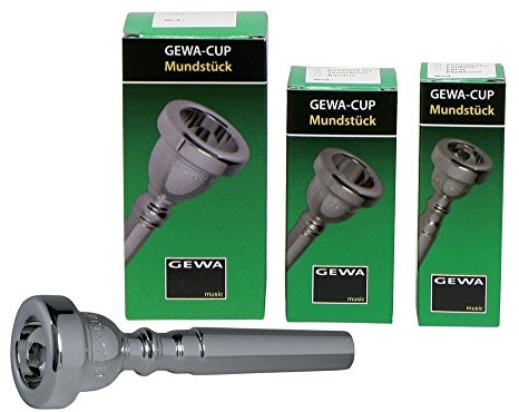 Gewa 710007 Mundstück Trompete 7 C, versilbert | Rand mittelbreit, nach außen abfallend, mittelscharfer Innenrand - Kesseldurchmesser 16,2mm