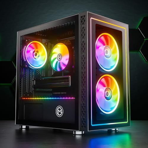 GameMachines Nova, mATX PC Gaming Gehäuse, inklusive 3 A-RGB Lüfter