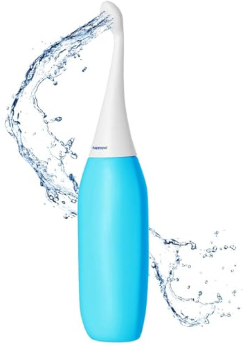 Happy Po Po Dusche 2.0 Tragbares Intimdusche Bidet, Leicht, Kompakt, Ideal für Unterwegs - Ersetzt Feuchttücher und Dusch-WC - 22x6,8x5,5 cm - Hellblau