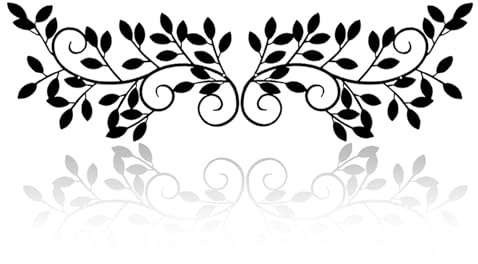 ESTART 2 Stück Metall Baum Blatt Wanddekor Rebe Olivenzweig Blatt Wandkunst Ornament Wandbehang Schild für über Tür, Wohnzimmer, Büro, Innen- und Außendekoration (Schwarz)