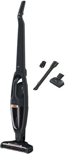 AEG QX6 2in1 Akku Staubsauger kabellos, Tierhaardüse, Grau, QX6-1-45AN | Bis zu 45 Min Laufzeit, entnehmbarer Handstaubsauger, Bürstenreinigungsfunktion, freistehend, LED-Frontlicht, Zusatzdüsen
