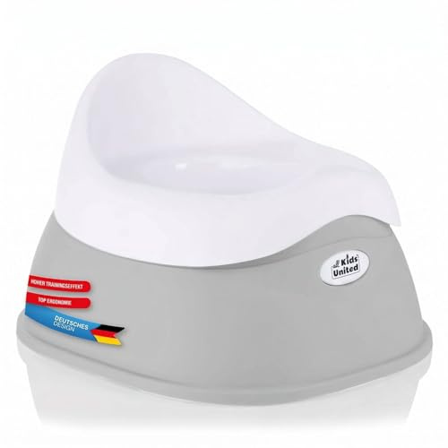 all Kids United® Kinder-Töpfchen; Baby Übungstöpfchen; Toiletten-Trainer zum Üben - Kindertopf WC-Kinderaufsatz (Grau)