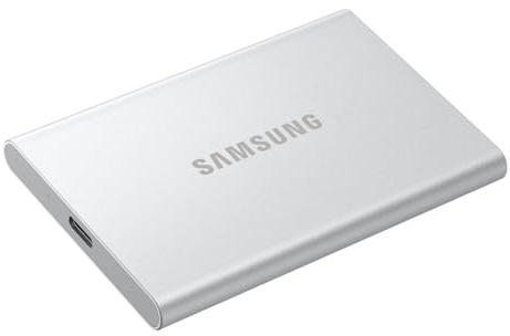 Samsung Portable SSD T7 Resurrected 1 TB, Externe Festplatte, USB 3.2 Gen.2 Highspeed Speicher, Externe SSD für iPhone 17, Mac, PC, Android-Geräte & Gaming-Konsolen, Metallic-Silber, MU-PD1T0G/WW