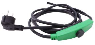 Cerres Frostschutz Heizkabel mit Knopf-Thermostat, Pflanzen-Heizung, 2m, 32 Watt, 230V, wasserdichte Heizleitung für Rohre und Pflanzen, Rohrbegleitheizung