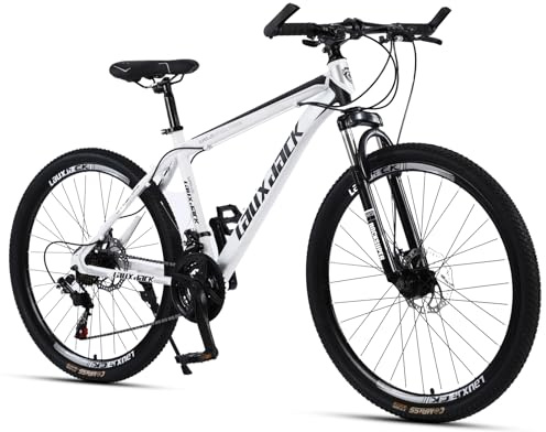 Mountainbike MTB 28 Zoll Herren 21 Gang Shimano Schaltung Stahl Diamantrahmen 45 cm Federgabel Scheibenbremsen Hardtail Fahrrad für Erwachsene Weiß