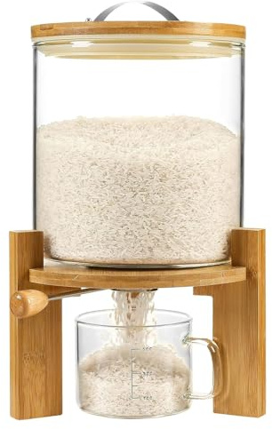 Aprilhp Vorratsbehälter Küche, 5L/8L, Vorratsdosen Luftdicht, Glas Müslispender Reisbehälter Mehlbehälter Lebensmittel Aufbewahrungsbox mit Deckeln, Versiegelt Feuchtigkeitsbeständig 5L