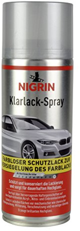 NIGRIN Acryl , Klarlack, 400 ml, glänzender Autolack, schütz Felgen und Karosserie vor Rost, schnell trocknend, Klar