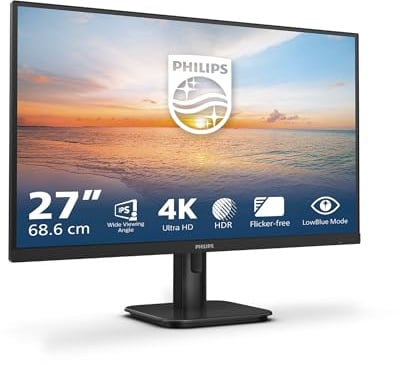 Philips 27E1N1800A - 27 Zoll Ultra HD Monitor, Laustprecher, HDR10 (3840x2160, 60 Hz, HDMI 2.0, DisplayPort 1.4) schwarz