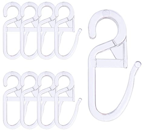 Redamancy Gardinenhaken, 120 Stück Universal Überklipshaken, Transparent Faltenlegehaken, mit 6mm Öse Gardinenhaken, für Vorhangstangen und Gardinenstangen