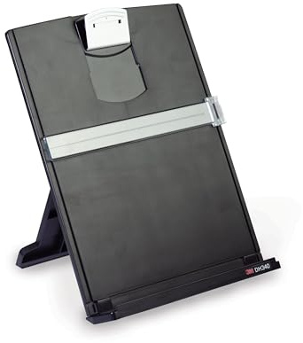 3M, Desktop-Dokumentenhalter Kopierhalter, DH340MB, Verstellbarer Clip, Dokumente im Hoch- und Querformat einfach Betrachten, Untere Leiste hält bis zu 150 Blätter sicher an Ort und Stelle, Schwarz