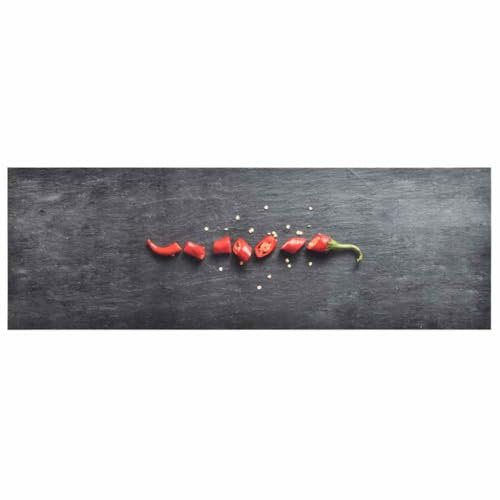 vidaXL Küche Bodenmatte Waschbar rutschfest Fußmatte Läufer Flurteppich Teppich Küchenläufer Teppichläufer Küchenteppich Pfeffer 60x180cm