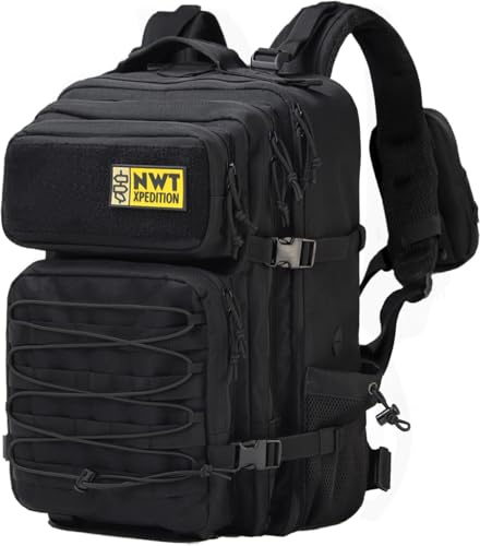 NWT XPEDITION Military Tactical Backpack,Sturdy Work & Molle Laptop Army Pack for Hiking Camping Travel Fishing Gym