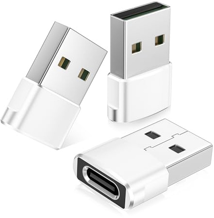 Basesailor Adapter für Airpods Pro 3 4,USB Auf USB C Adapter 3 Stück,USBC Adapter,Ladegerät Type C für Airpods 2 3 Max,USBC Stecker Plug Netzteil für Apple Watch Series 11 10 Ultra 9 iWatch 8 7