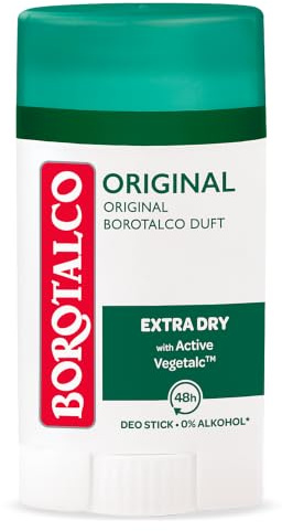 Borotalco Original Deo Stick - 48 Stunden Wirksamkeit - Formel Mit Active Crystal Talc für Dreifachen Schutz Gegen Schweiß - 0% Alkohol - Deodorant für Herren & Damen - 6 x 40ml