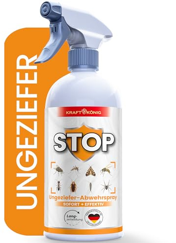 KRAFTKÖNIG Insektenspray 500 ml - Sofort einsatzbereit, Schnellwirkung gegen fliegende und kriechende Insekten, Ungezieferspray für Innen und Außen, feiner Sprühnebel für Ecken und Ritzen