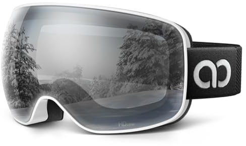 Lamicall Skibrille Herren, OTG Snowboardbrille Damen - [Ultra HD & Breitere Sicht] TOP Anti-Foge Ski Brille für Brillenträger, Verspiegelte Snowboard Schutzbrille, UV400 Schneebrille mit Blendenschutz