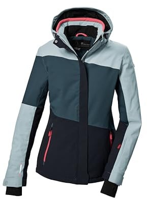 killtec Damen Skijacke/Funktionsjacke mit abzippbarer Kapuze und Schneefang KSW 67 WMN SKI JCKT, hellpetrol, 48, 41961-000