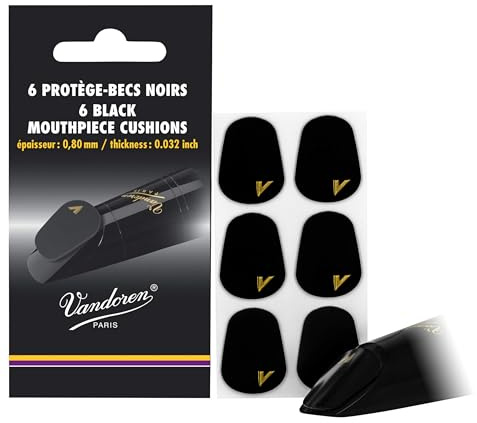 Vandoren - Bissgummis für Saxophon/Klarinette - 6er Pack - schwarz - 0,8 mm
