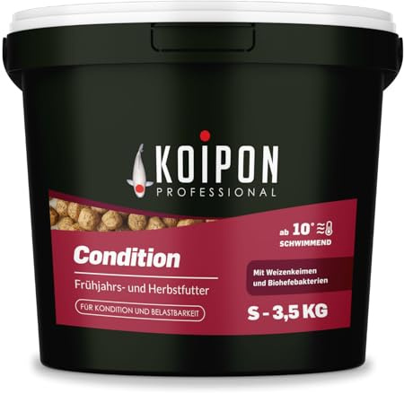 KOIPON Condition 3,5 kg 3mm Fischfutter Pellets Frühjahr & Herbst schwimmend, Teichfutter für japanische Koi, Koifutter als Goldfischfutter geeignet